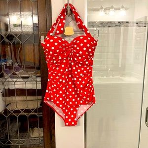 Polka dot bathing suit